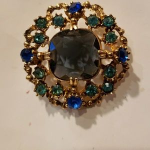 Vintage Navy and light blue brooch